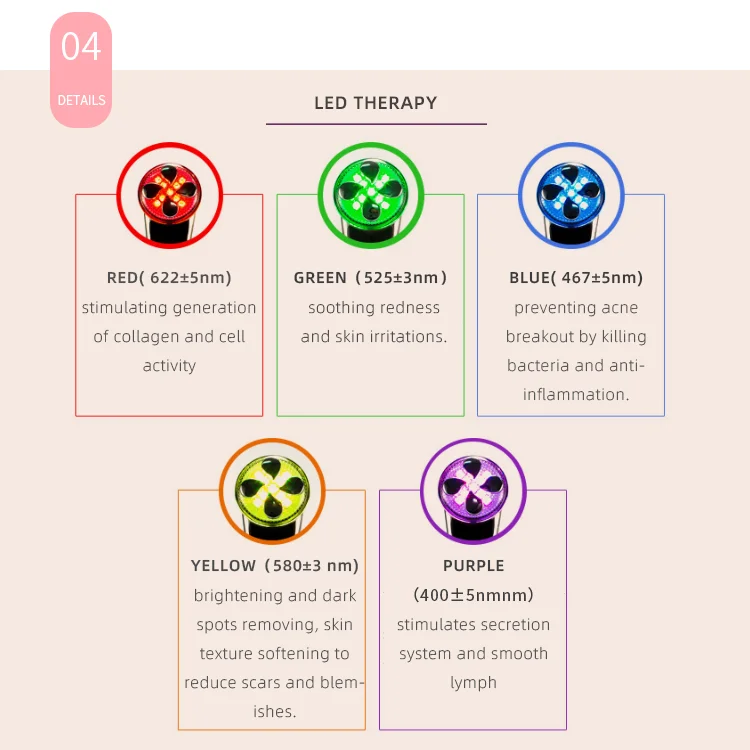 Radio Frequency Facial Massager 4 In 1 RF Skin Tightening Machine Ems High Frequency Facial Lifting Massager