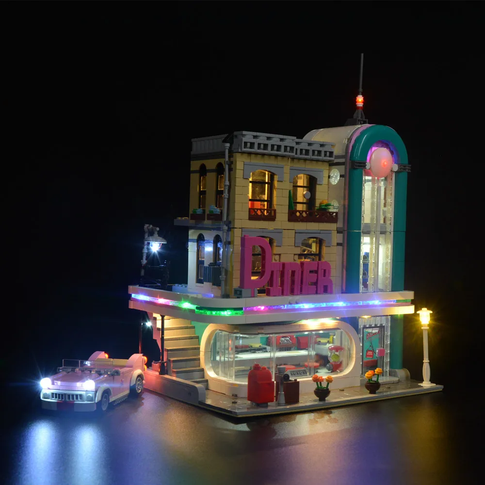 (Blocks NOT Included) LED Light Kit For Legoing 10260 Creator Downtown Diner Building Block Lighting Set