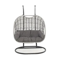 Двойные Качели YASN для внутреннего дворика, роскошные подвесные яйцевидные стулья из ротанга на 2 сиденья, для гостиной