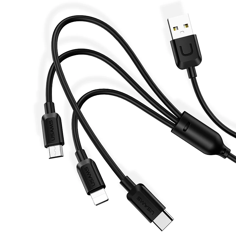 USAMS хорошие продажи US-SJ324 3IN1 зарядный кабель-U очередь серии 1,2 m