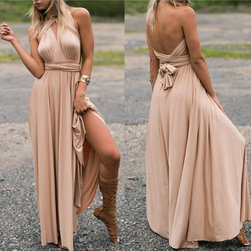 Sexy Women Multiway Wrap Convertible Boho Maxi Club Dress Bandage Long Dress Party Bridesmaids Infinity Robe dress