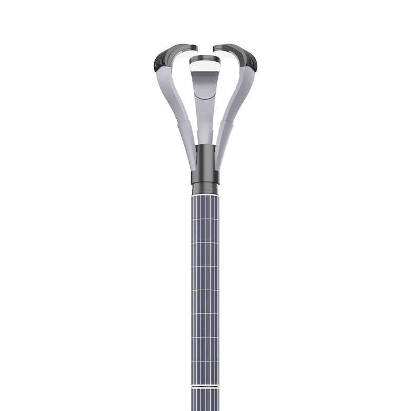 KLR Private mold 360 full day charging ZY2018G led20w Vertical Solar street lights with curved LFP battery for harbour place