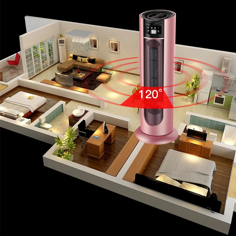 Умный светодиодный сенсорный экран для безопасного отопления помещений розовый золотой стоячий электрический обогреватель с дистанционным управлением