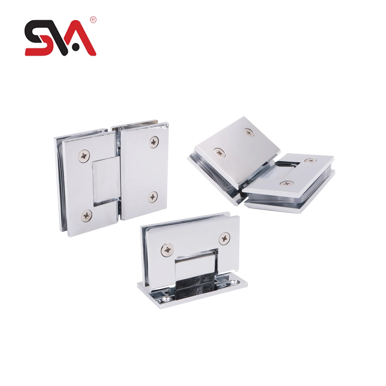 Crl Chrome Brushed Nickel Wall Mount H Shape Brass Back Plate Square Door Hinge for Heavy Glass Shower Door Hinges