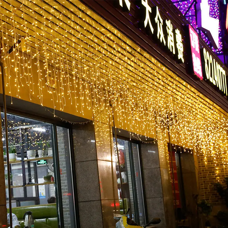 Merry Christmas Curtain Light Twinkling Star Moon Waterfall Wedding Led Window Ramadan String Light garden light