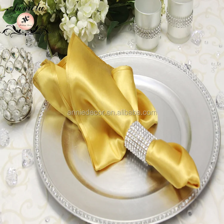Wholesale fancy satin napkin sanitary napkin for wedding party table decorations use napkins for wedding centerpieces