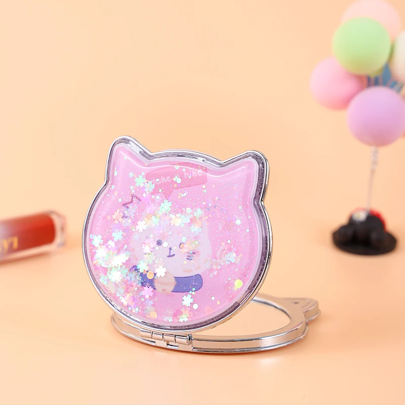 Simple Design Elegant Cat Shape Small Gift Paper Mini Pocket Portable Sublimation Makeup Mirror