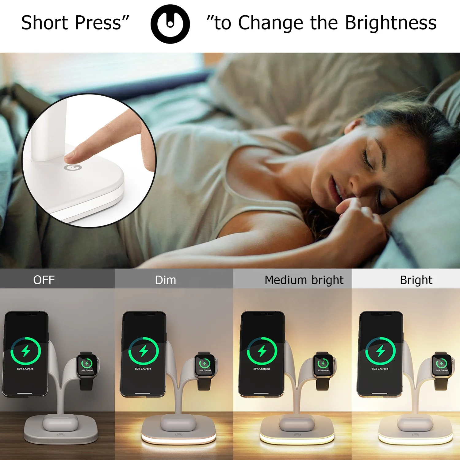 Magnet Fast 15W Qi Original Phone Compatible  Iphone 14 13 12 Lamp 3 in 1 Wireless Appl Magsaf Charger