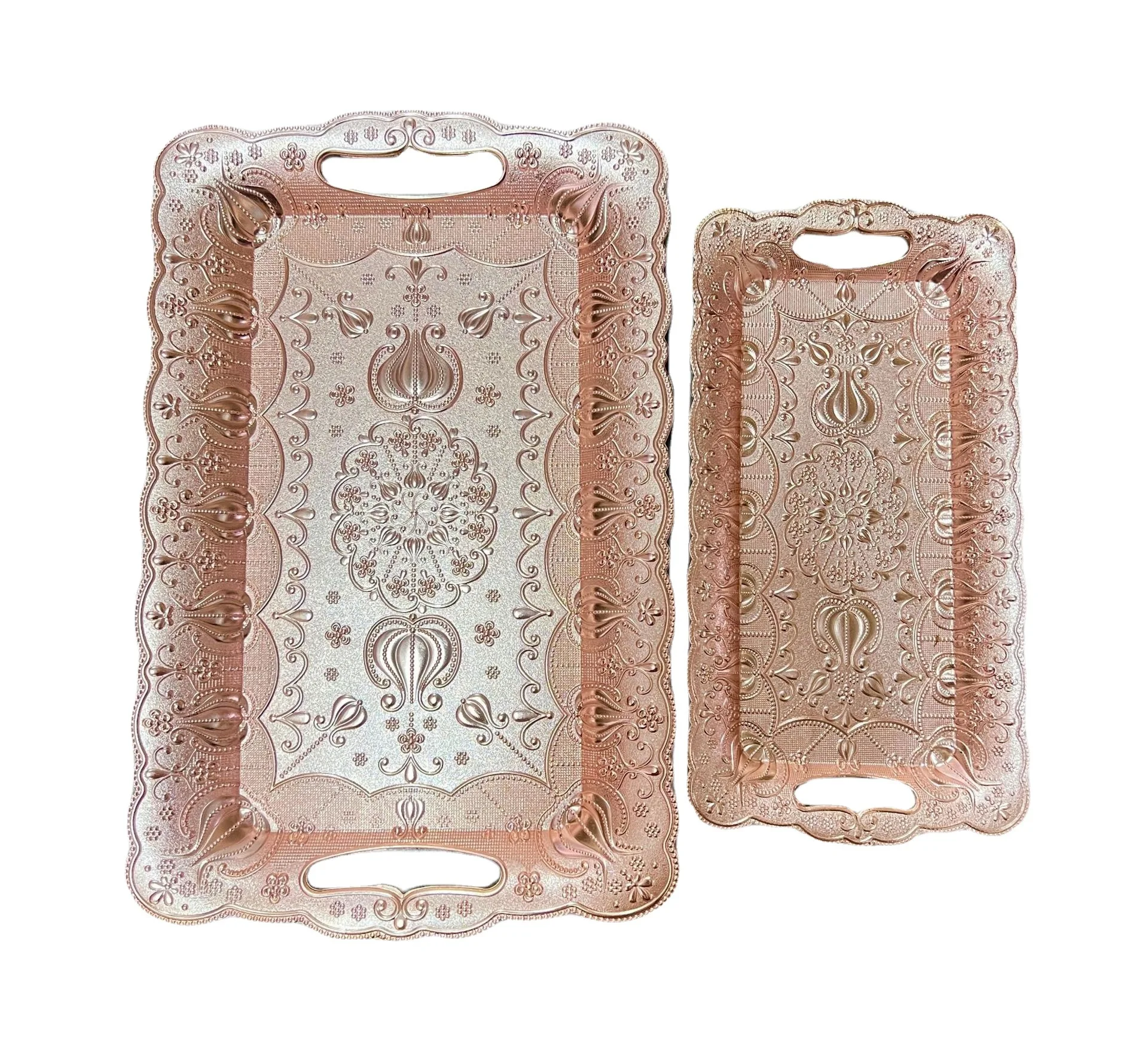 Shiny Rectangle Fruit Holder Light Luxury Retro Gift Option Home Dinnerware Sets Party Modern Plastic Tableware