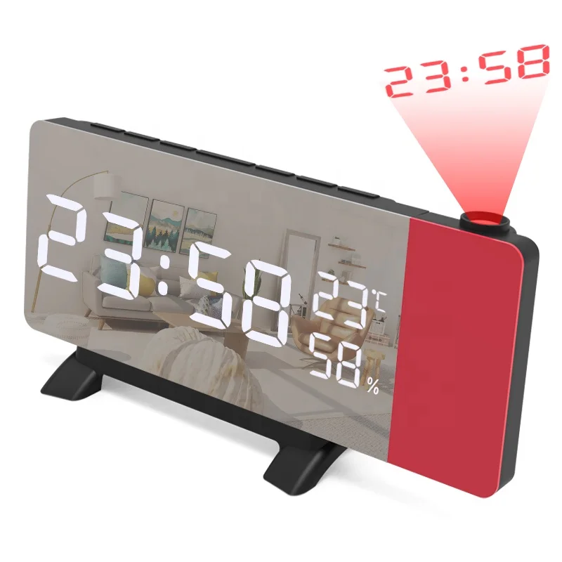 Customized Multifunctional Projection Clock Temperature and Humidity with LED Radio projection 3D LED desktop alarm clock