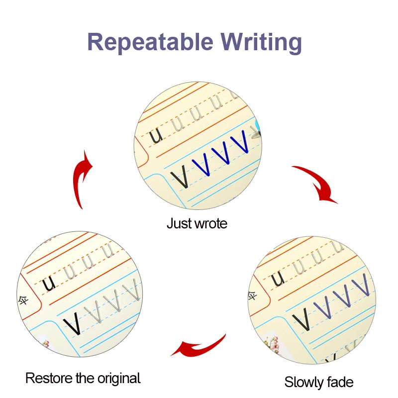 Preschool Calligraphy Practice Kids Reusable Groove Writing Copybook Thick Paper Sank Magic Practice Book With pen Reusable
