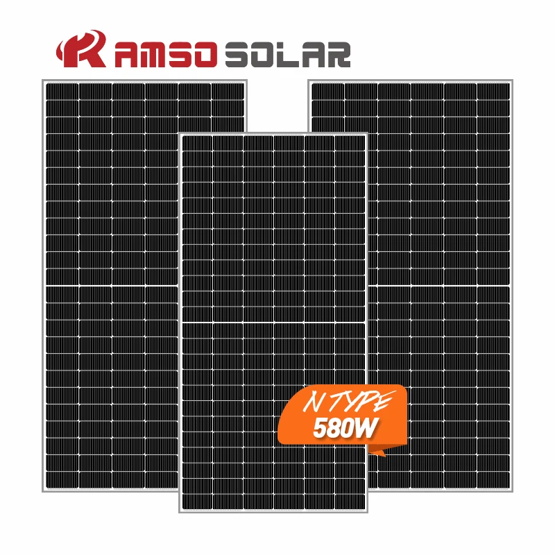 AMSO High Efficiency N-type Solar Panel 580Watt TOPcon Solar Power Panels for Energy System