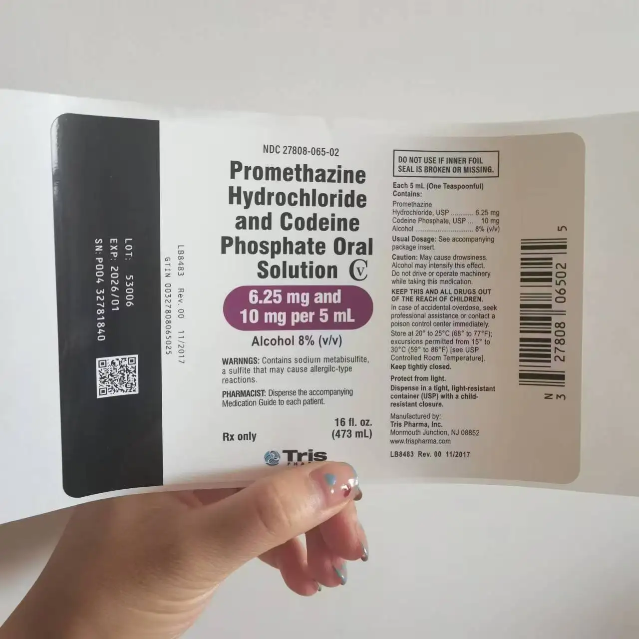 Заводские этикетки prometh высококачественный трис-кваген akorn pai wockhardt флакон с сиропом от кашля для бутылки на 16 унций