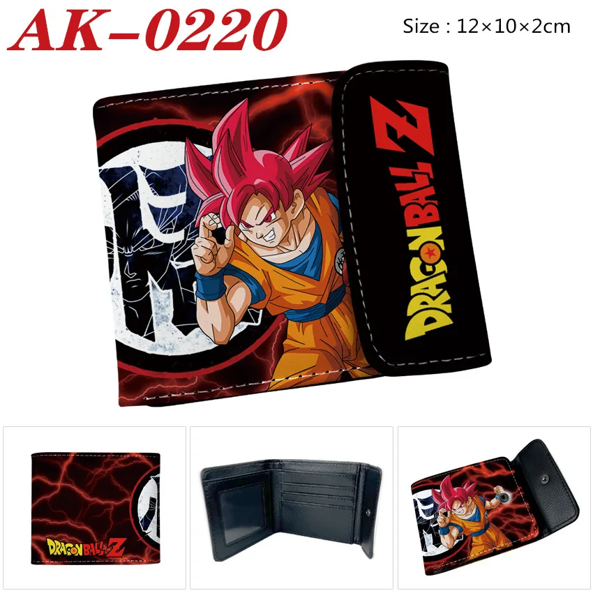 Wholesale Anime Peripherals Super Saiyan Son Goku Colorful Pu Leather Short Wallet