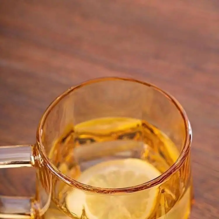 Crystal Diamond Shape Short Glass Milk Coffee Drinking Cup