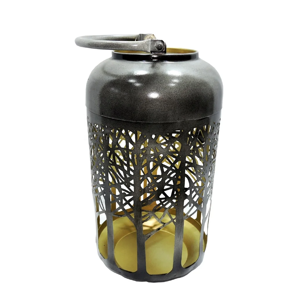 Iron Metal lantern new arrival 2022 antique color lantern candle holder use for light decoration