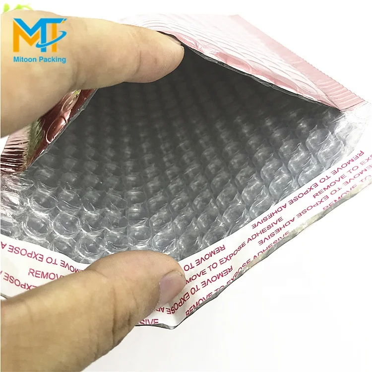 China suppliers cheap Rose gold Bubble envelope bag Outer aluminum foil luxury bubble bag