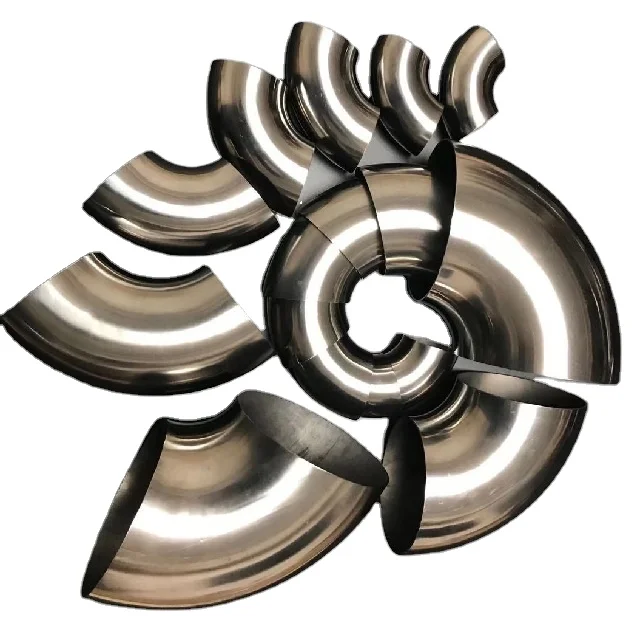Multi-size 45 90 degree polished titanium elbows Corrosion resistant Exhaust Curved Stack Pipe