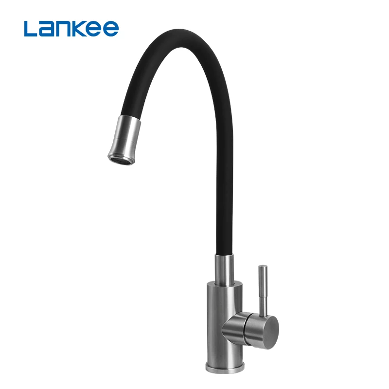 Polished sink faucet kitchen black flexible hose for kitchen faucet