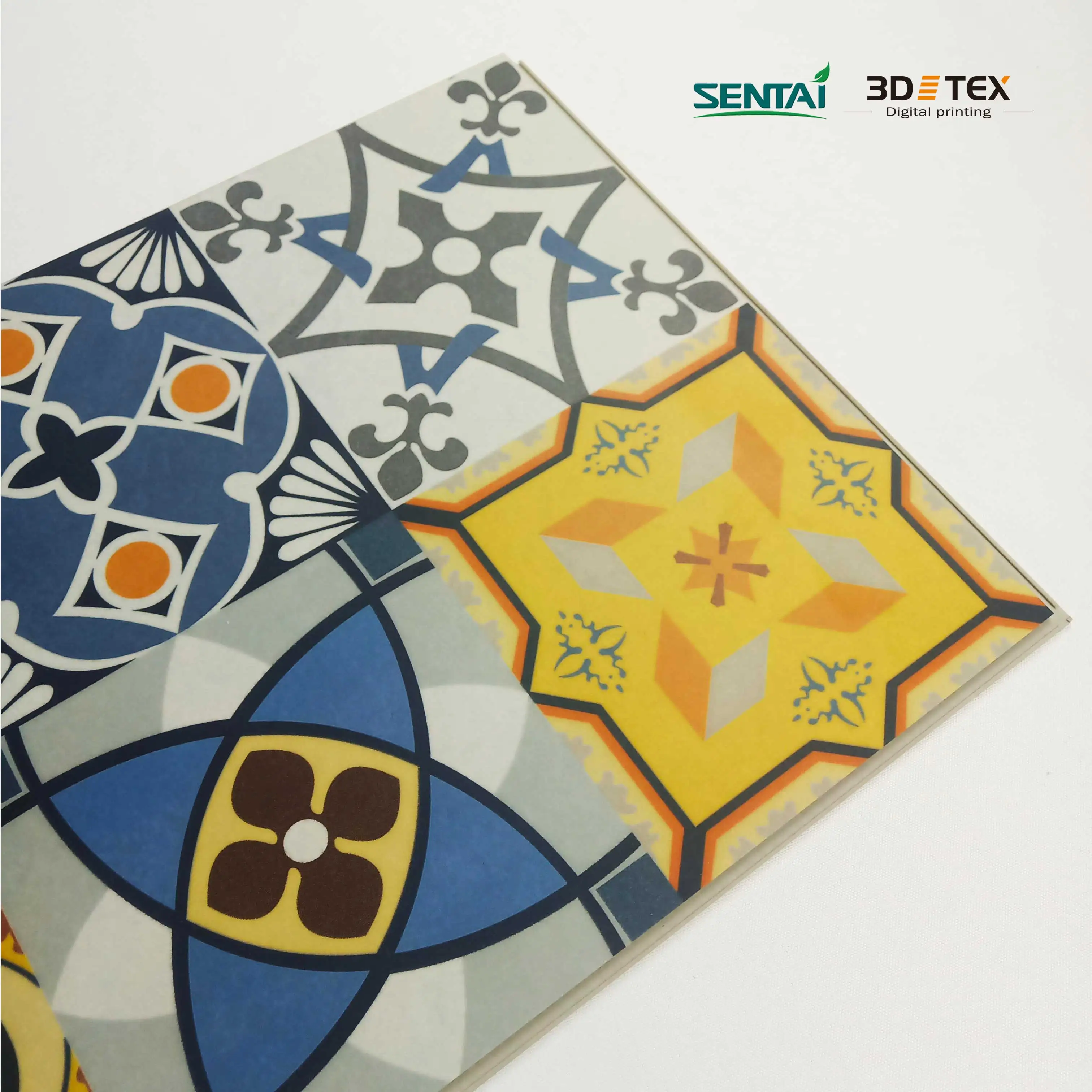 sentai spc flooring European pattern Stone tiles  pvc flooring Indoor 3d tex Luxury 4mm plasticdigital printing tiles