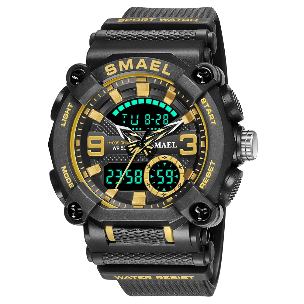 2021 new SMAEL 8052 latest analog led lights outdoor sports military digital suppliers watch waterproof