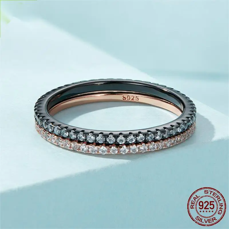 Rainbowking Light luxury wind 925 silver ring Europe and the United States personality simple fine jewelry ring for women