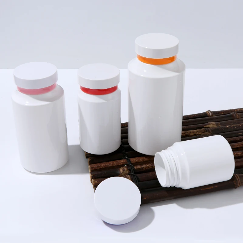 Mini Healthy Medical White PET Plastic Empty Vitamin Pill 275CC 200CC 150CC 120CC 80CC Capsule Bottle With Cap