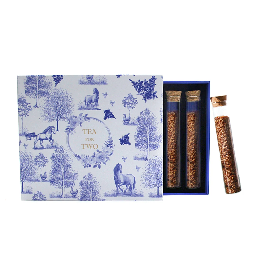 Роскошный Пользовательский логотип для подарков стеклянная туба ваниль бобы чай набор коробка упаковка