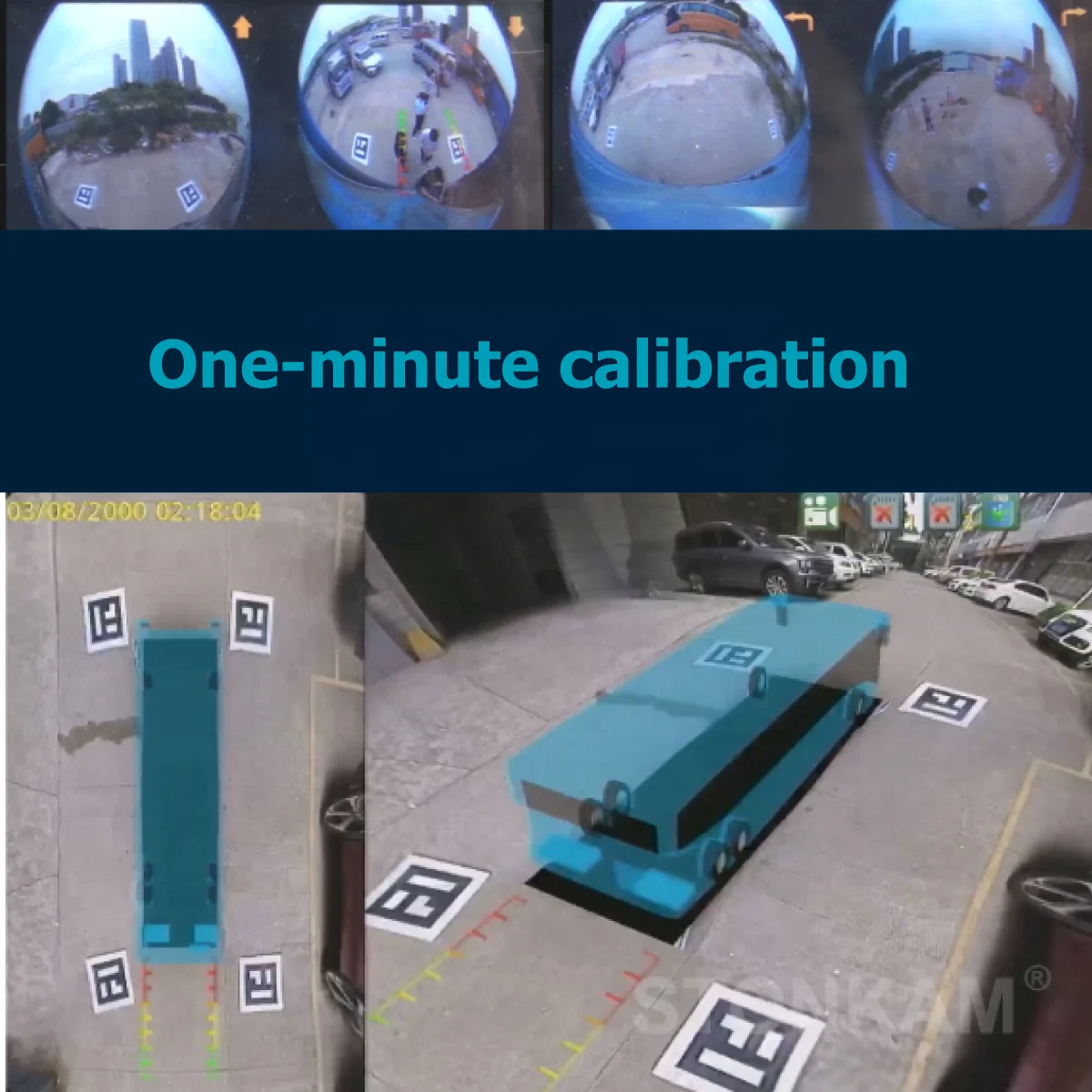 STONKAM AI 360 Car Camera System 4 Camera 4 Parking Sensor Truck 2/3D Bus And Truck 360 Degree Camera