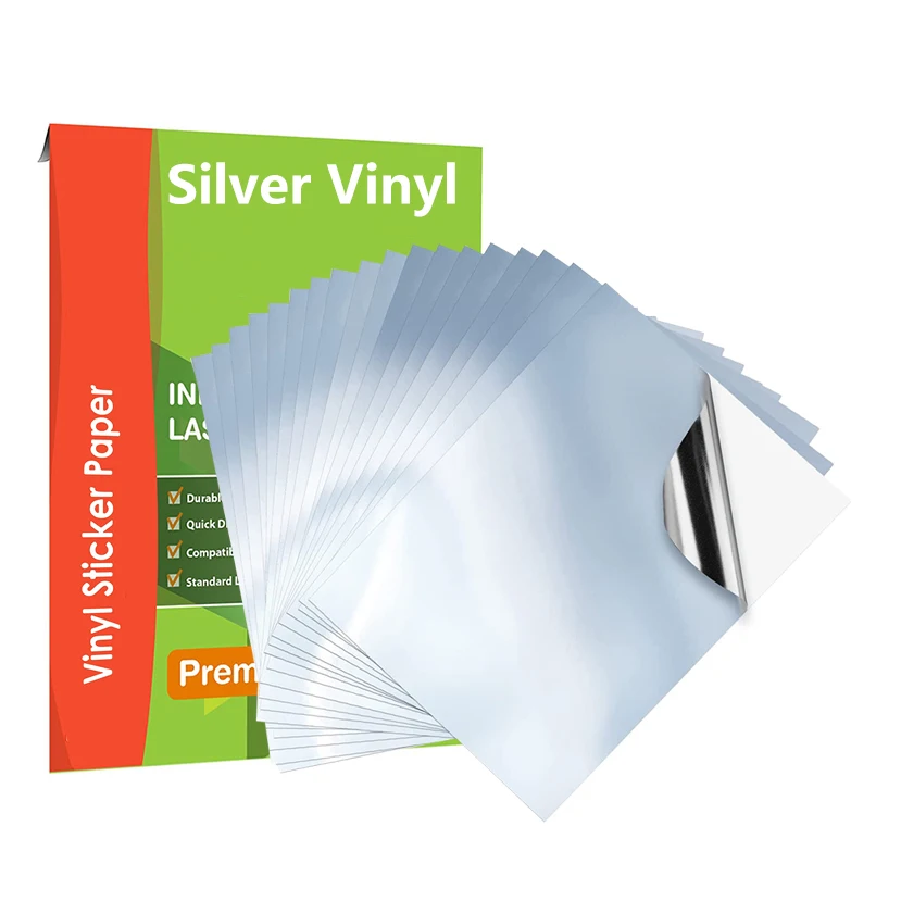 Inkjet Printable Self Adhesive 8.5x11 A3 A4 Waterproof Silver Golden Metallic Printable Sheet Sticker Paper A4