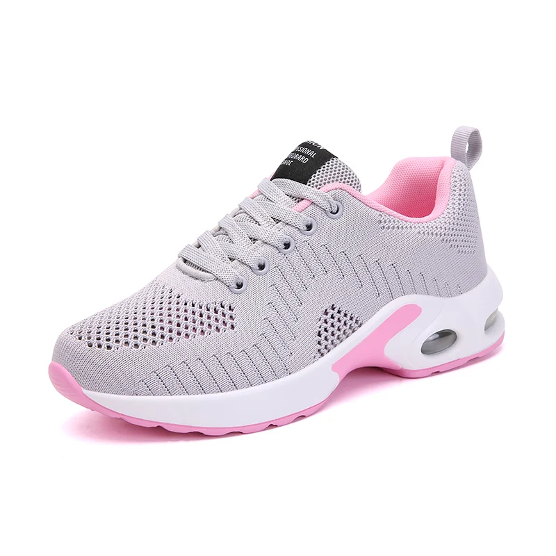 B2002 China shoes factory Customize your own logo brand fashion air cushion sneaker lace up casual sport running shoes for woman