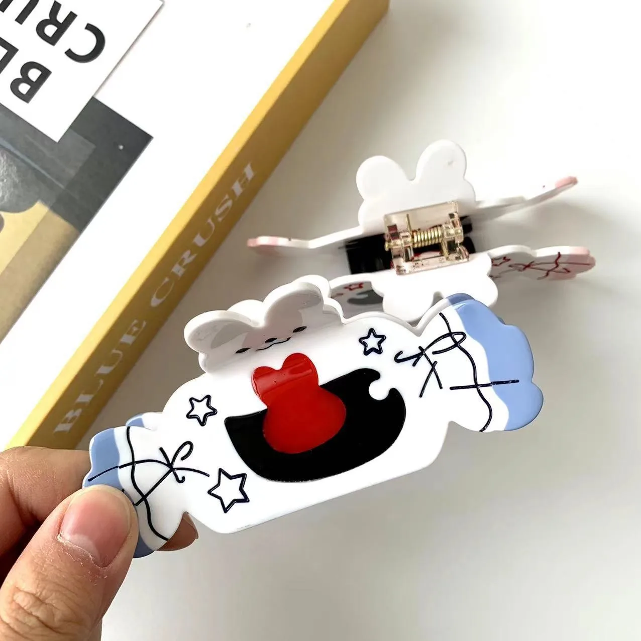 Acetic Acid Head Wear Hair Clasp Shark Clasp Girl Cute Hair Big White Rabbit Milk Sugar Clasp