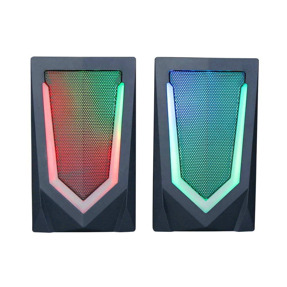 2023 New Audio Player Powerful Bass Dual Channel Desktop Portable Volume Control USB RGB Gaming Speakers for PC Computer