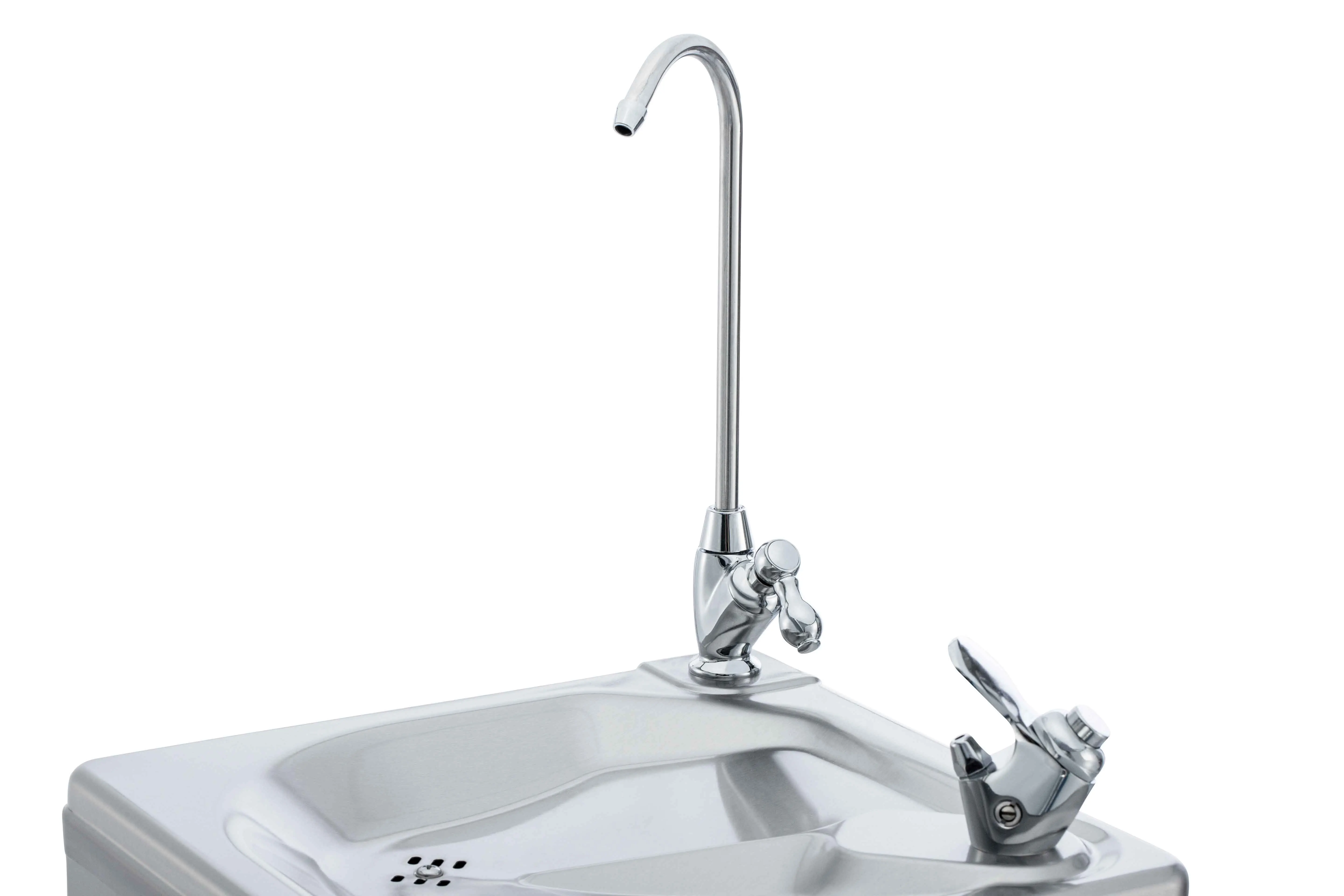 Public Free Stainless Steel Commerical Square Combination Squareline Bubbler Floor Drinking Fountain