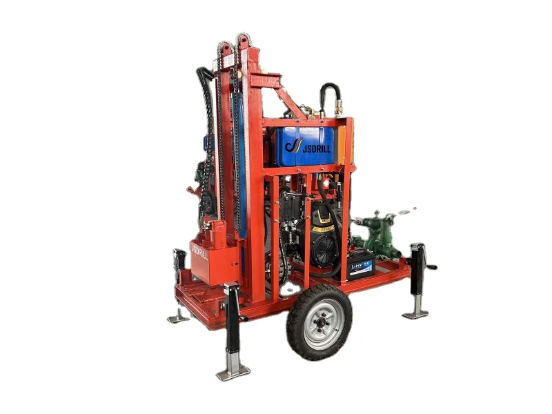 Factory direct sales model beautiful and easy to transport wheel hydraulic water well drilling rig JSL-150
