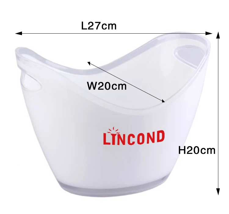 Plastic Acrylic 3.5L rechargeable led light beer ice buckets