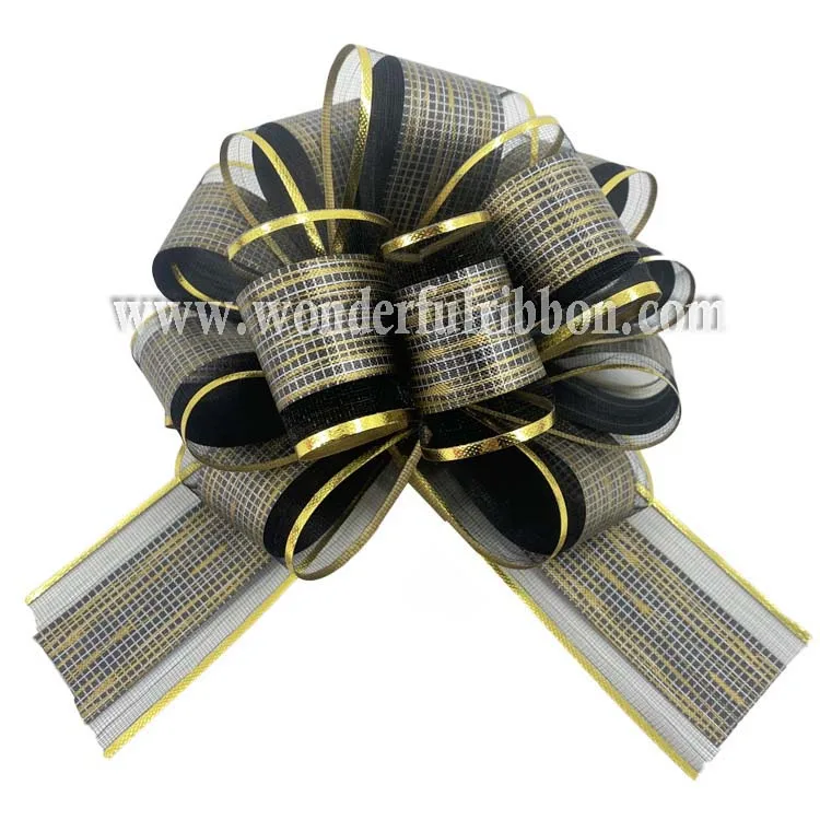 Diy Accessories Plastic Ribbon Pull Bow Flower Wrappers For Wedding Car Bows Red Birthday Decoration Gift Packing Printed Bow