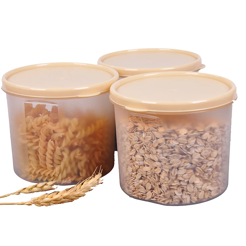 Food grade safe plastic microwavable organizer kitchen set of dry food storage box organizer set of 3