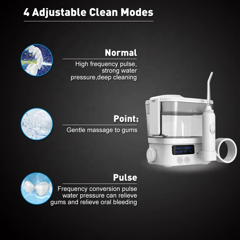 water flosser usb rechargeable high end aqyluarious countertop black nozzle irrigator stepless pressure faucet water flosser