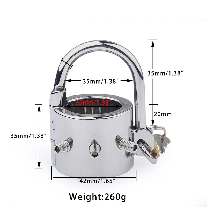 New Stainless Steel Ball Stretcher Scrotum Pendant Testis Restraint Penis Lock Ring for Men