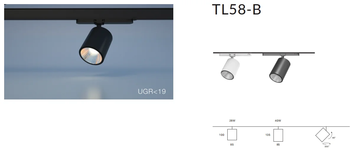 New Design High Lumens Reflector Lens Led Track Light Focus CRI80 CRI90 UGR 19 Cob Liner Track Rail Retail Shop