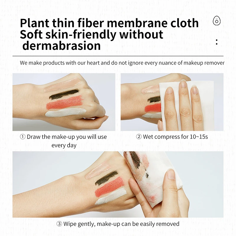 BIOAQUAN avocado Mild elasticity Makeup remover wipes Cleansing towel Facial cleaning makeup cotton