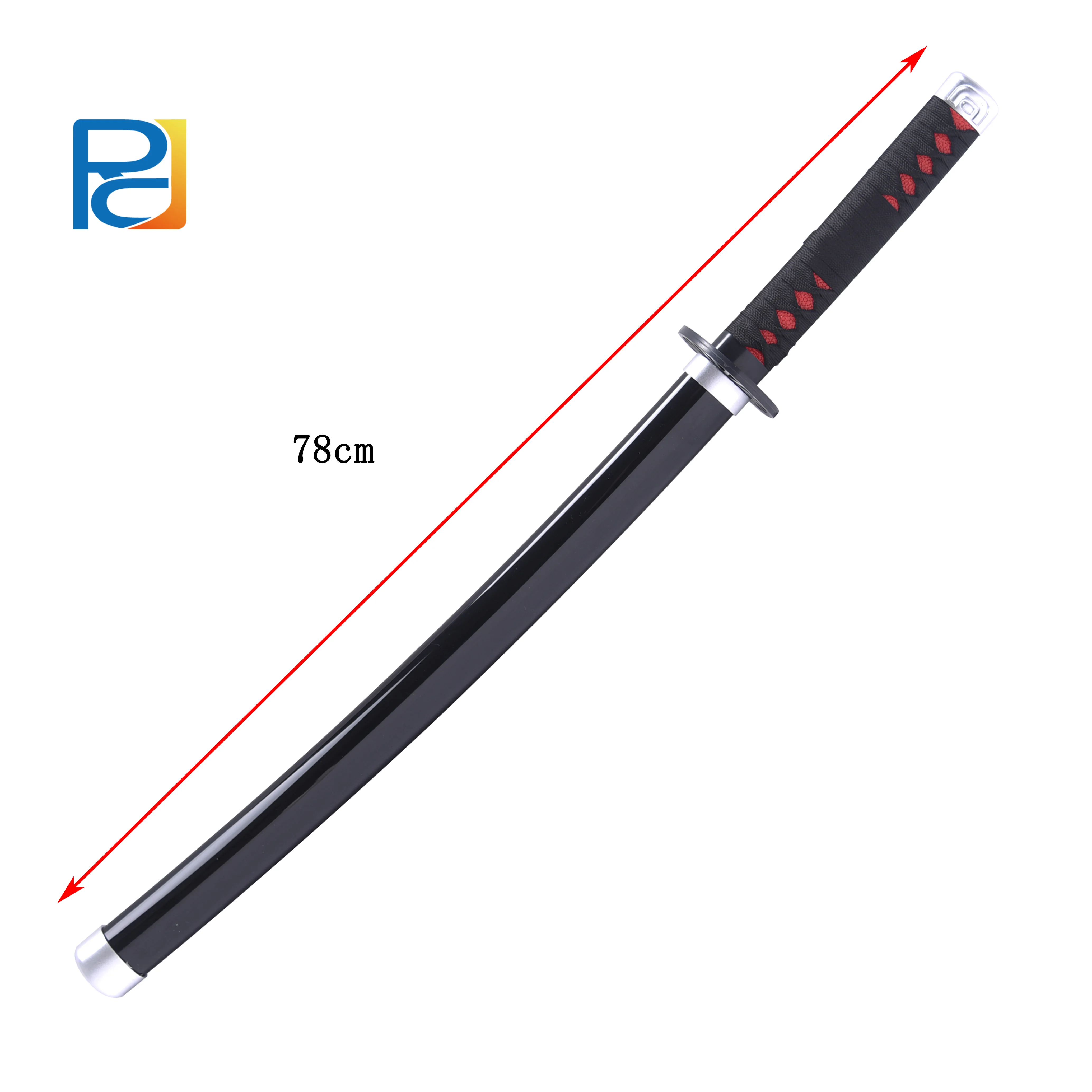 Black 78cm Bamboo Blade Sword Katana Sword Anime Wooden Cosplay Swords For Demon Slayer Kamado Tanjiro