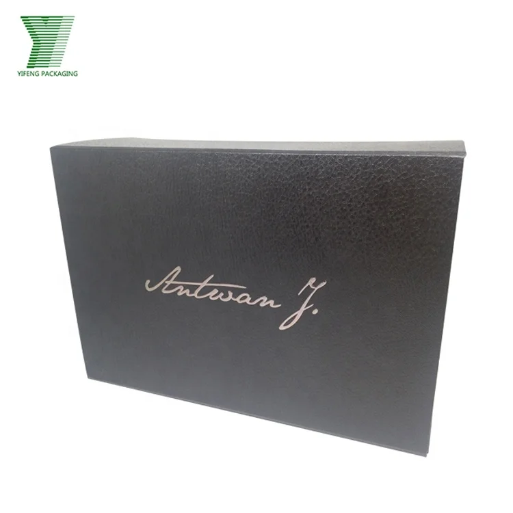 Black Packaging Custom Logo Flat Pack Boxes Luxury Gift Chipboard Packaging Box