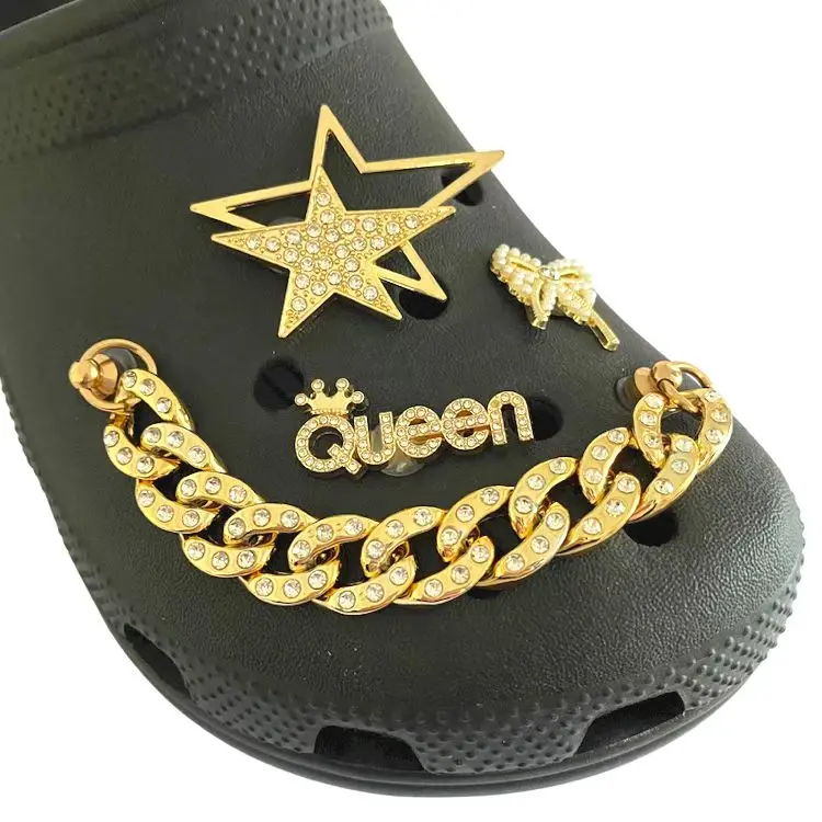 Wholesale Designer Charms For Bracelets Luxury Clog Metal Design Shoe Buckle Decoration Custom Brand Accessories Charms