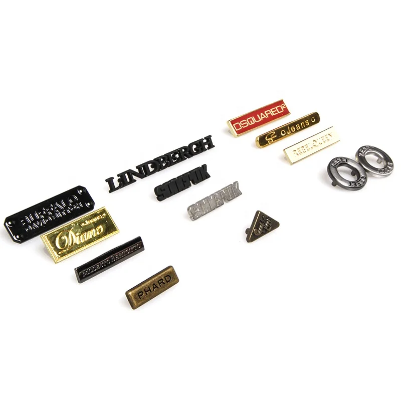 Metal brand logo label for clothing