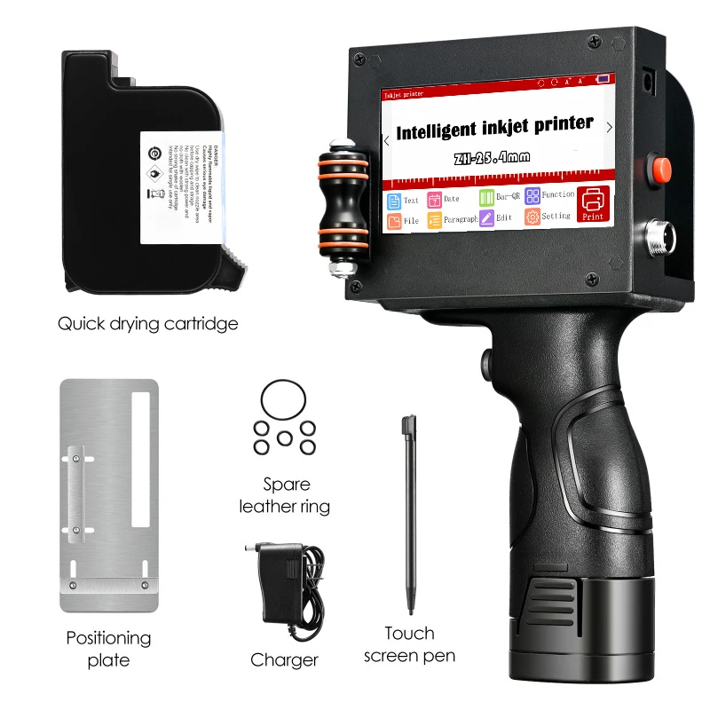 Tij Portable Handheld Inkjet Printer Barcode Qr Glass Bottle Expiry Batch Date Code Printing Machine