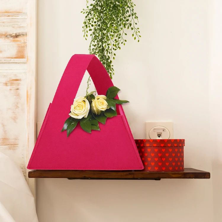 Best Seller Stylish Felt Custom Logo Thank You Gift Bag Lady Female Tote Handbag Clutch Shopping Bag for Wedding Party