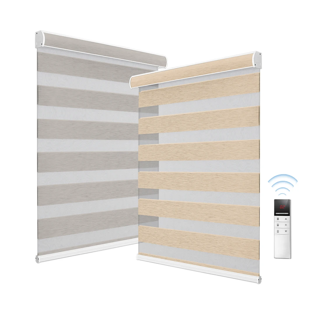Zebra blinds factory price blackout motorized Day And Night Auto Google Automate For Windows Electric Shades Blinds