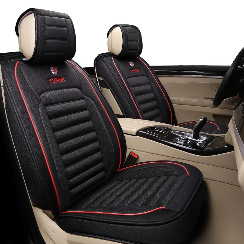 Fashion Leather Car Seat Cover Protector Four Season Universal Luxury Cars Seat Cover Set